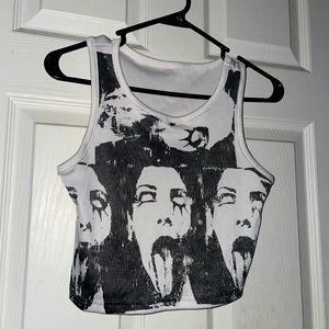 edgy/alt girl white tank top (M)